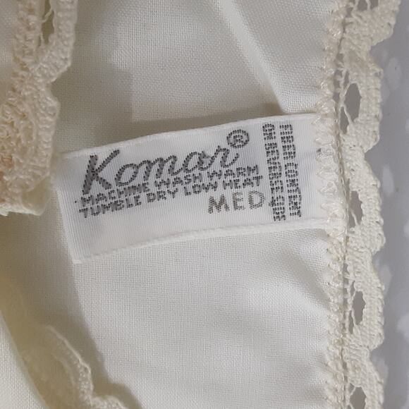 Vintage 1970s Komar Nightgown & House Coat Robe Set Embroidered Peignoir S/M - Picture 15 of 16